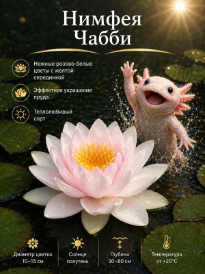 Нимфея Чабби - светло розовая, мелкий сорт
